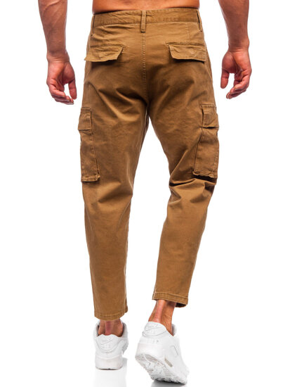 Pantalón cargo de tela para hombre marrón Bolf 77323