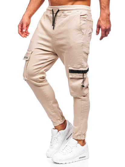 Pantalón cargo jogger para hombre beige Bolf 6685