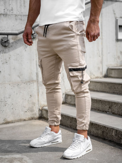 Pantalón cargo jogger para hombre beige Bolf 6685