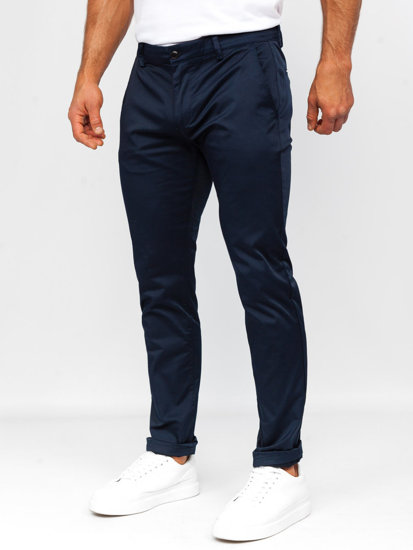 Pantalón chino de tela azul oscuro Bolf KA9810