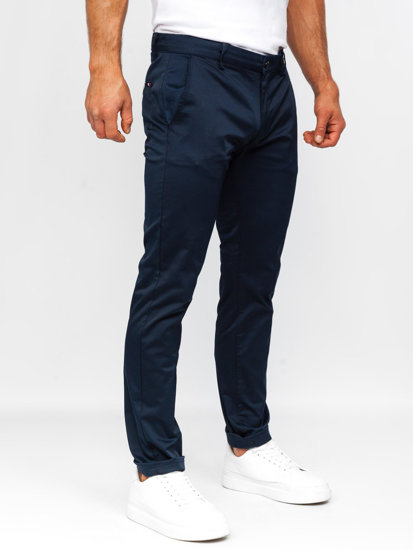 Pantalón chino de tela azul oscuro Bolf KA9810