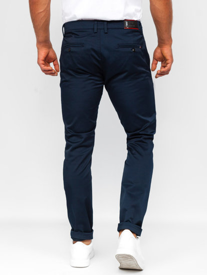 Pantalón chino de tela azul oscuro Bolf KA9810