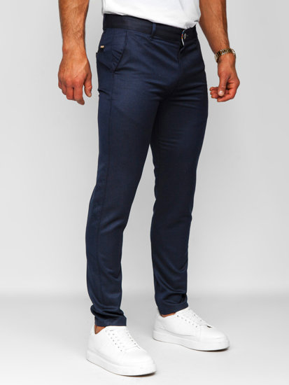 Pantalón chino de tela para hombre azul oscuro Bolf 0030