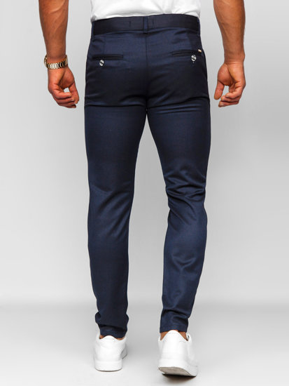 Pantalón chino de tela para hombre azul oscuro Bolf 0030