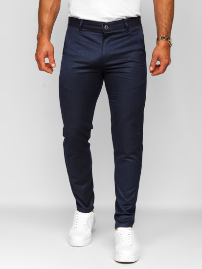 Pantalón chino de tela para hombre azul oscuro Bolf 0030