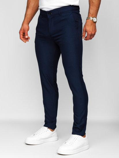 Pantalón chino de tela para hombre azul oscuro Bolf 0031