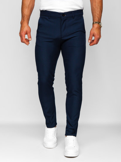 Pantalón chino de tela para hombre azul oscuro Bolf 0031