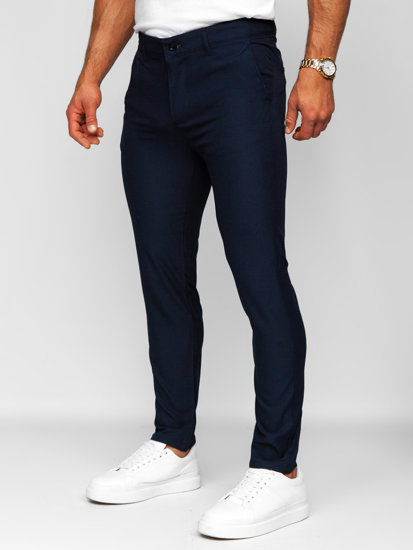 Pantalón chino de tela para hombre azul tinta Bolf 0031