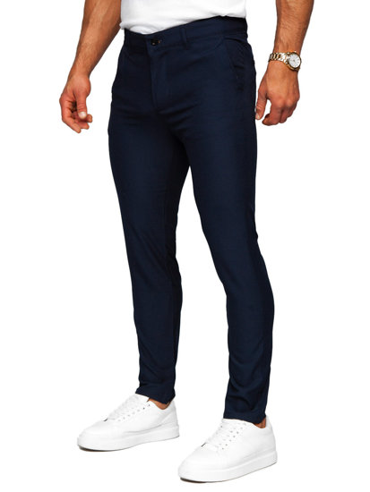 Pantalón chino de tela para hombre azul tinta Bolf 0031