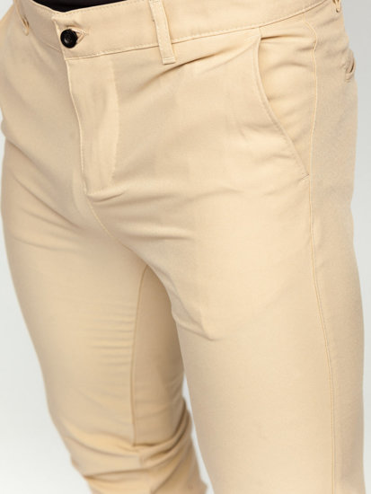 Pantalón chino de tela para hombre beige Bolf 0031