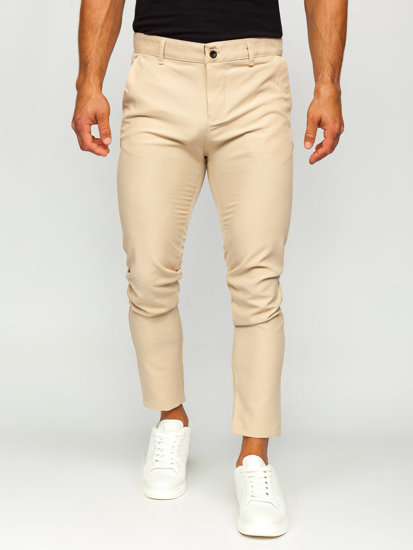 Pantalón chino de tela para hombre beige Bolf 0031