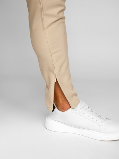 Pantalón chino de tela para hombre beige Bolf 0059