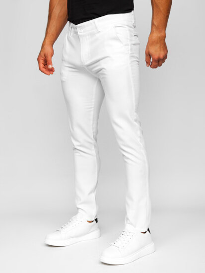 Pantalón chino de tela para hombre blanco Bolf 0055