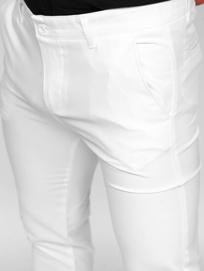 Pantalón chino de tela para hombre blanco Bolf 0055