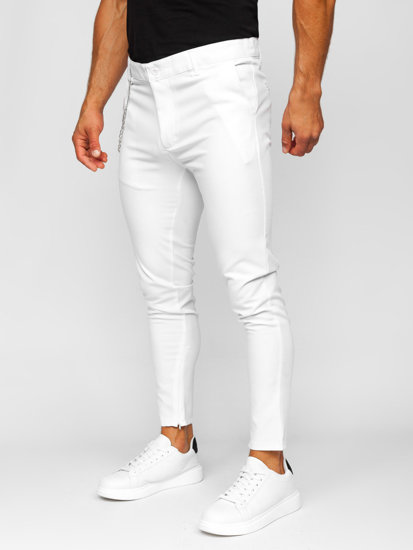 Pantalón chino de tela para hombre blanco Bolf 0059