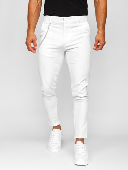 Pantalon chino de tela para hombre blanco Bolf 0059