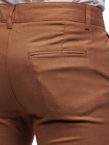 Pantalón chino de tela para hombre color marrón Denley 0017