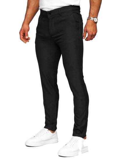 Pantalón chino de tela para hombre negro Bolf 0031