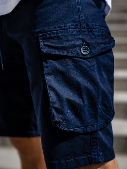 Pantalón corto cargo para hombre azul oscuro Bolf 5011