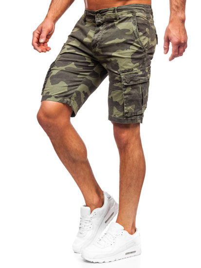 Pantalón corto cargo para hombre color verde de camuflaje Bolf YF2226