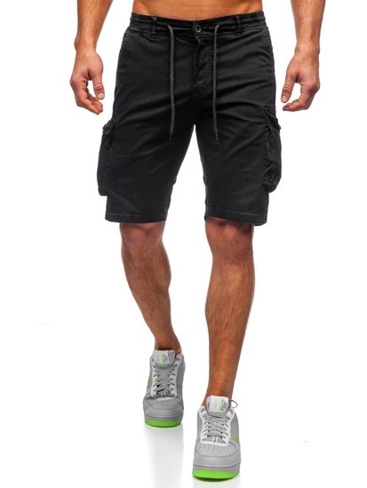 Pantalón corto cargo para hombre negro Bolf 5011