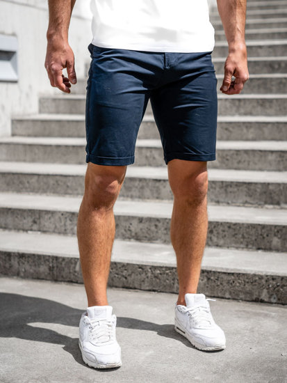 Pantalón corto con cinturón shorts para hombre azul oscuro Bolf XX160085