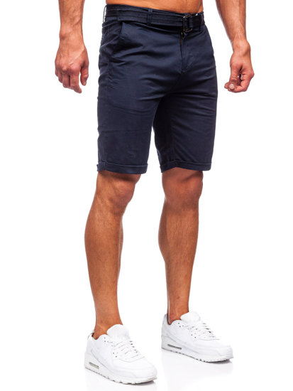 Pantalón corto con cinturón shorts para hombre azul oscuro Bolf XX160085