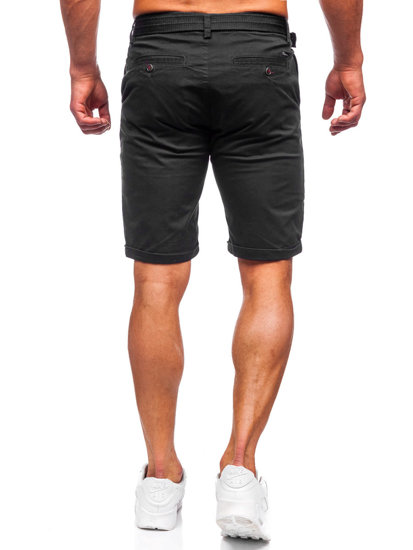 Pantalón corto con cinturón shorts para hombre negro Bolf XX160085