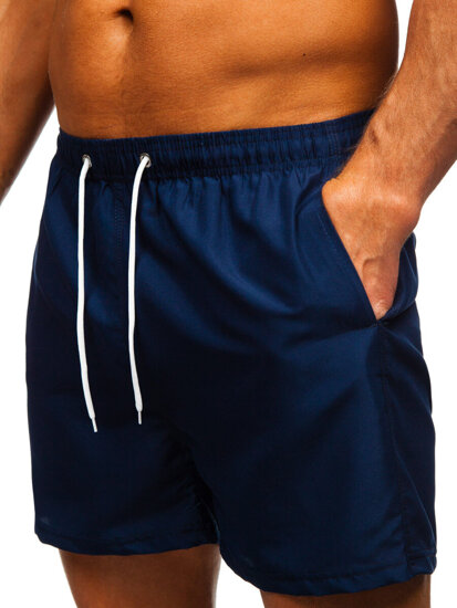 Pantalón corto de baño para hombre azul oscuro Bolf XL020