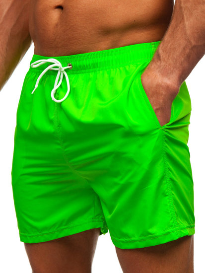 Pantalón corto de baño para hombre verde y fluorescente Bolf XL019