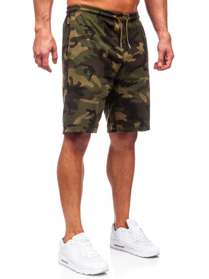 Pantalón corto de chándal camuflaje para hombre caqui Bolf 8K283