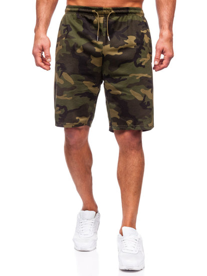 Pantalón corto de chándal camuflaje para hombre caqui Bolf 8K283