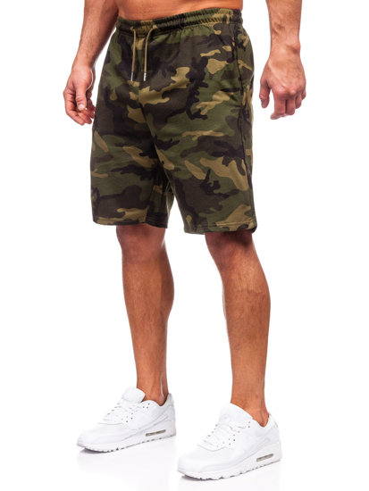 Pantalón corto de chándal camuflaje para hombre caqui Bolf 8K283