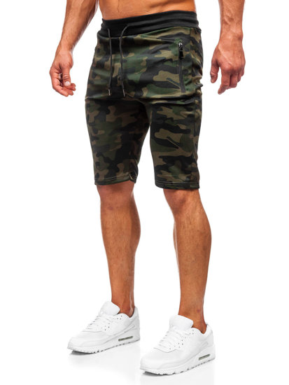 Pantalón corto de chándal camuflaje para hombre caqui Bolf HL9217