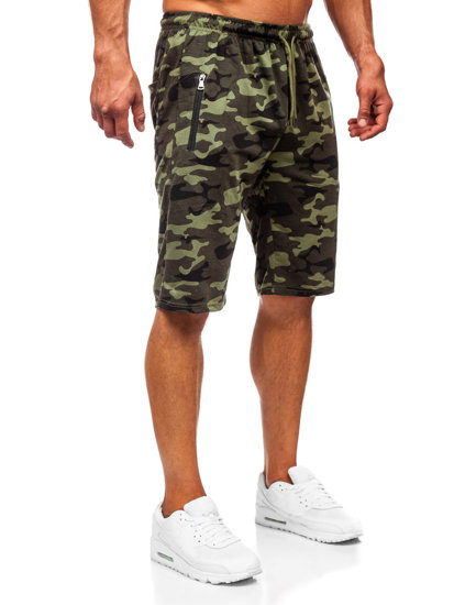 Pantalón corto de chándal camuflaje para hombre caqui Bolf HW2638