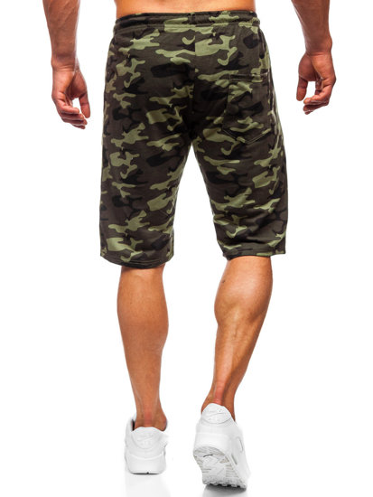 Pantalón corto de chándal camuflaje para hombre caqui Bolf HW2638