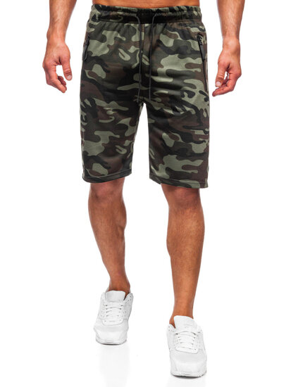 Pantalón corto de chándal camuflaje para hombre caqui Bolf JX863