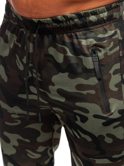 Pantalón corto de chándal camuflaje para hombre caqui Bolf JX863