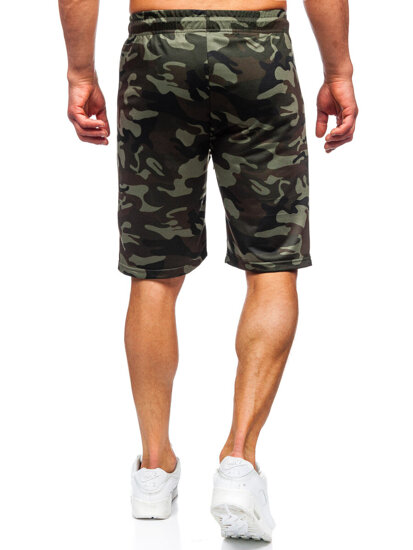 Pantalón corto de chándal camuflaje para hombre caqui Bolf JX865