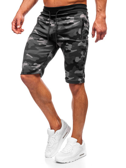 Pantalón corto de chándal camuflaje para hombre gris Bolf HL9217