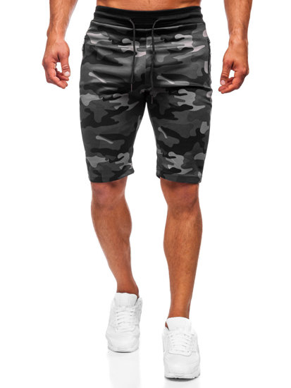 Pantalón corto de chándal camuflaje para hombre gris Bolf HL9217