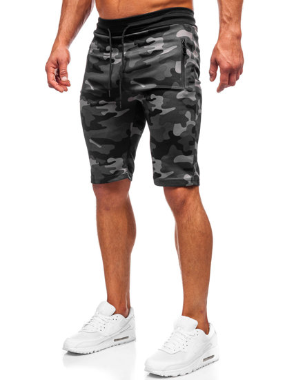 Pantalón corto de chándal camuflaje para hombre gris Bolf HL9217