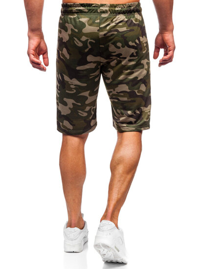 Pantalón corto de chándal camuflaje para hombre verde Bolf JX863