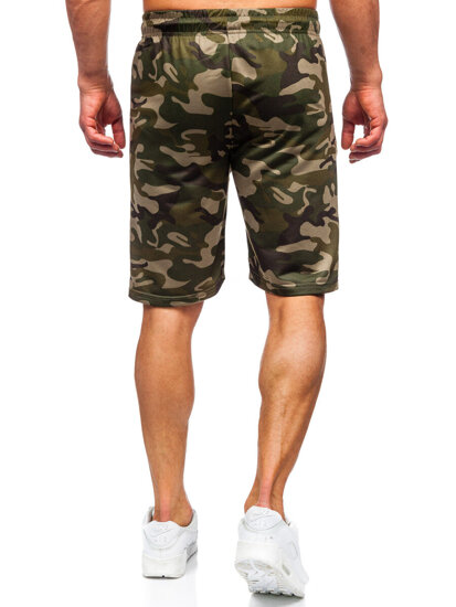 Pantalón corto de chándal camuflaje para hombre verde Bolf JX865