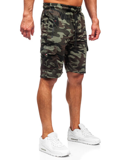 Pantalón corto de chándal cargo camuflaje para hombre caqui Bolf JX875