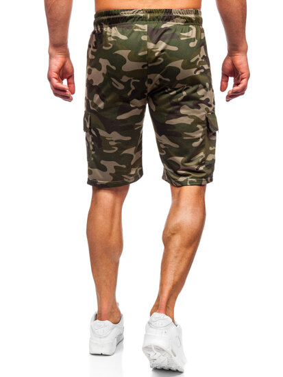 Pantalón corto de chándal cargo camuflaje para hombre verde Bolf JX875