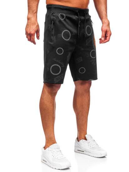 Pantalón corto de chándal para hombre negro Bolf 8K1125