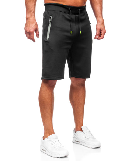 Pantalón corto de chándal para hombre negro Bolf 8K298