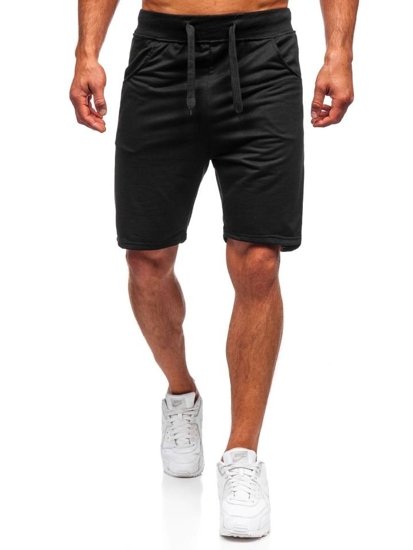 Pantalón corto de chándal para hombre negro Bolf B1001