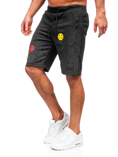 Pantalón corto de chándal para hombre negro Bolf HS7197